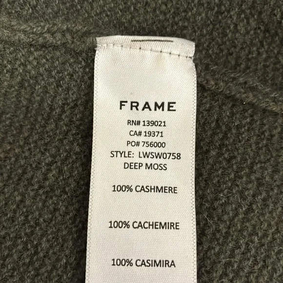 FRAME 100% cashmere stunning dark green sweater w/lovely sleeves from Neiman’s - Picture 7 of 9